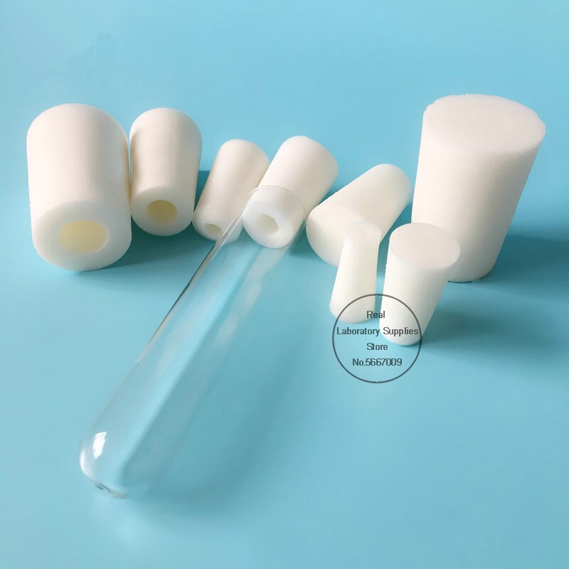 50pcs Lab Silicon Stopper Test Tube Hollow Plug Silica Gel Plug without sand core for Experiment