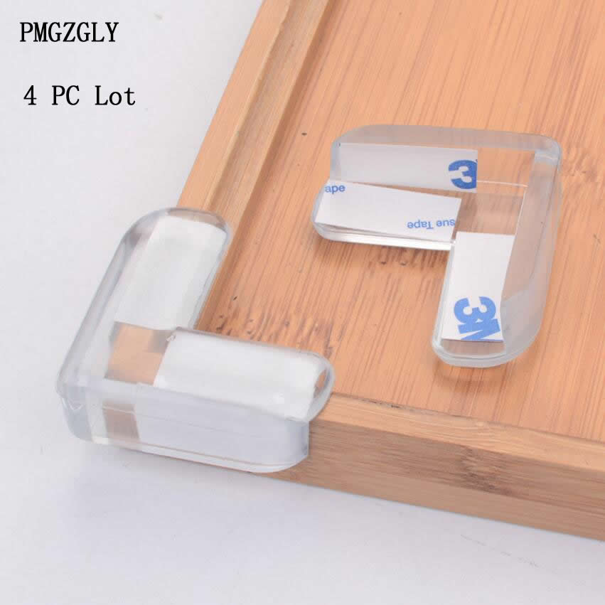 Protección para esquinas de mesa para niños, Protector de silicona de seguridad para bebés, protección para bordes y esquinas, 4 unids/lote: 4 PCS Colour 3