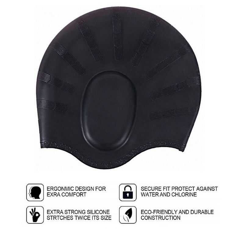 Adults Swimming Caps Men Women Long Hair Waterproof Swim Pool Cap Ear Protect Large Natacion Badmuts Silicone Diving Hat