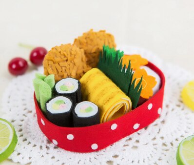 Deluxe simulering af sushi mad stof filt kit ikke-vævet stof håndværkssy-sæt filt håndarbejde materiale gør det selv håndarbejde tilbehør