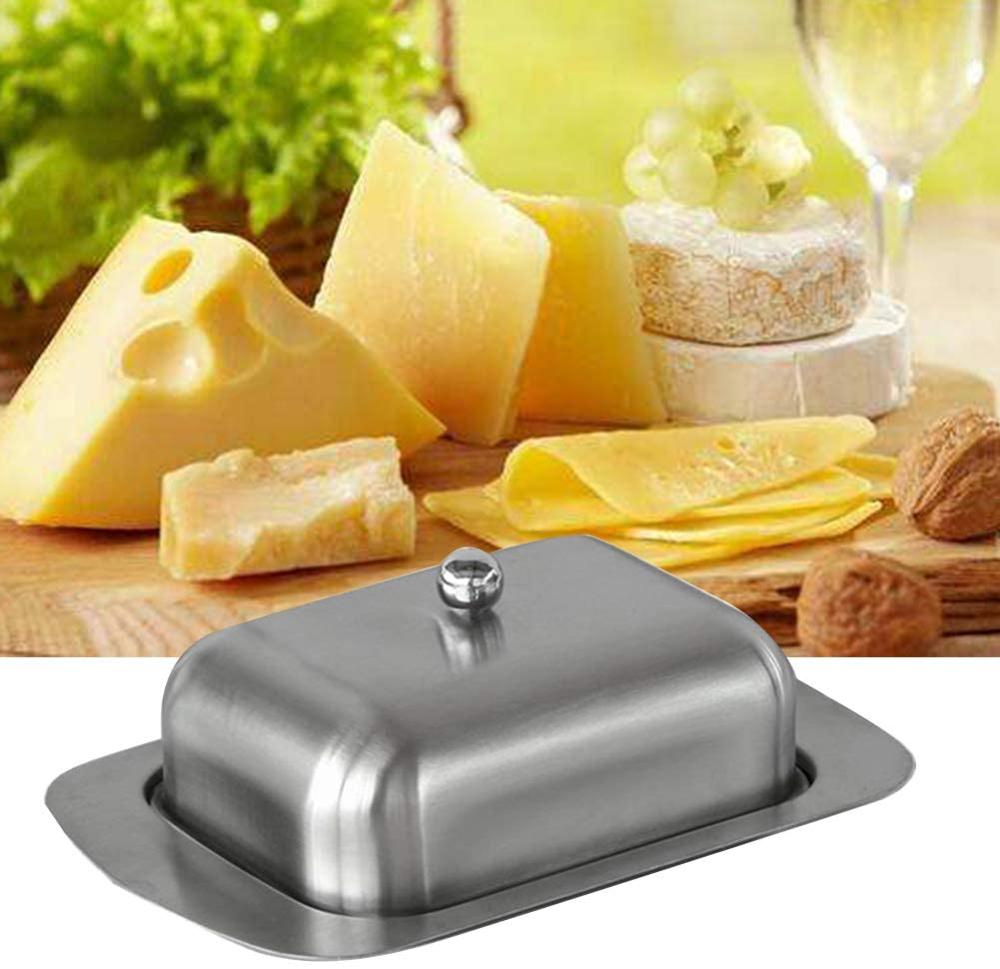 Butter Dish, Stainless Steel Butter Dish with Lid - Solid Cheese/Butter Container - Butter Cheese Storage Box - Ideal Butter Kee