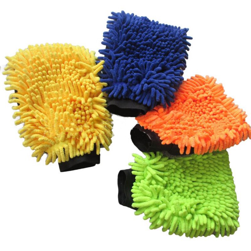 Guantes de microfibra de chenilla resistentes al agua para lavado de coches, manopla gruesa para limpieza de coches, cepillo de cera para cuidado automático, de doble cara