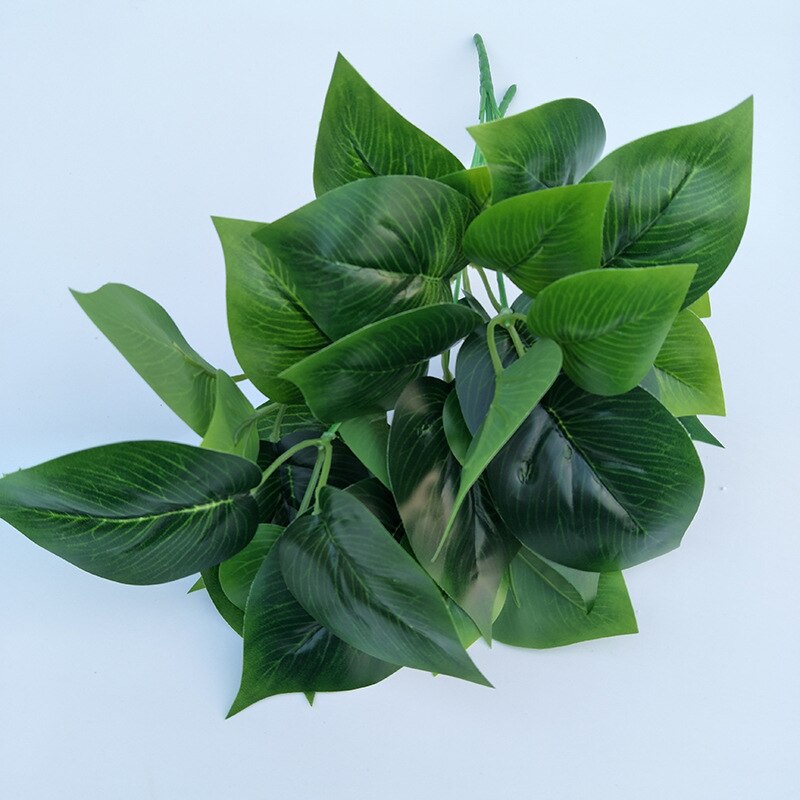 Hmeot 1 pc grønn reddik / hvit flekk / kaldt vann / søtpotet / limte silke kunstige planter, hage hjem dekorasjon grønne planter: C