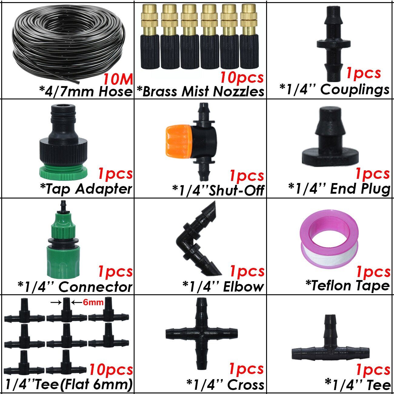 SPRYCLE 5-50m Gewächshaus Garten 1/4 "Schlauch Automatische Mikro Bewässerung Bausatz Tropf Bewässerung System Einstellbar Durcheinander Zerstäubung düse: Freier Raum