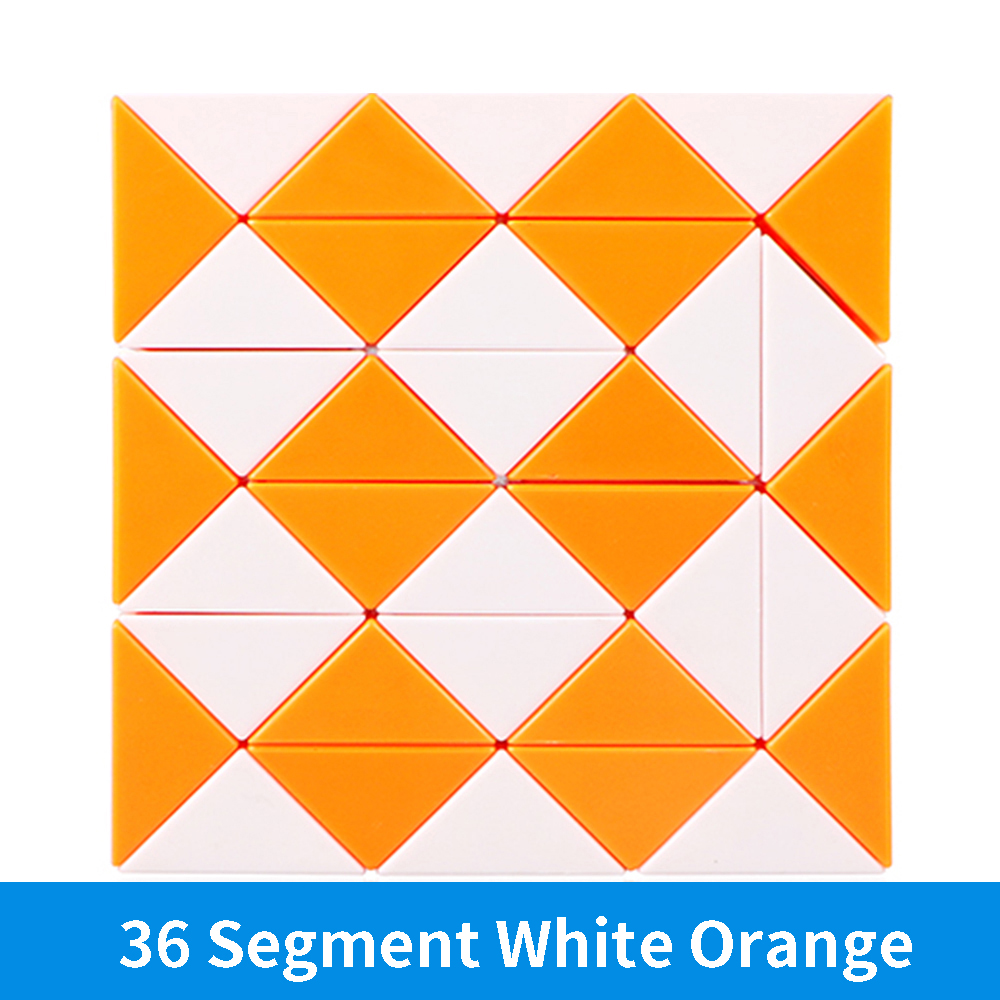 Qiyi 3D Magico Righello Cubo di 24/36/48 Segmenti Cubo Magico Serpente Torsione Cubo di Puzzle Bambino Giocattoli Educativi per I Bambini: 36 white orange