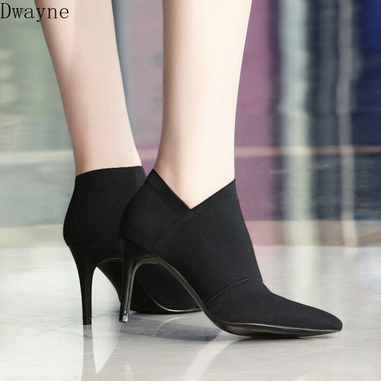 Winter Herfst Casual Vrouwen Hoge Hakken Pumps Warme Enkellaars