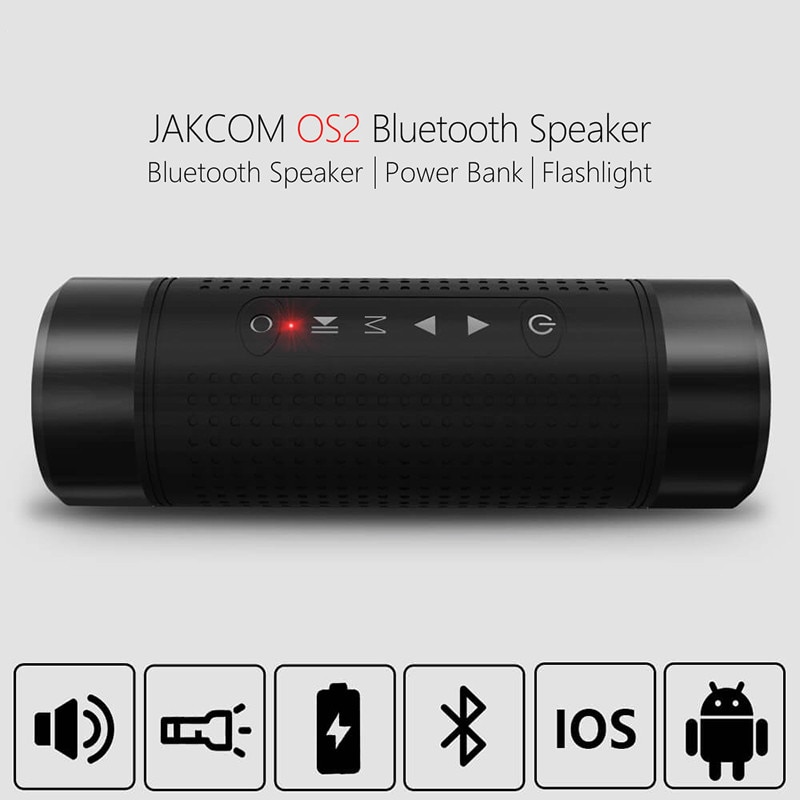 Portable Jakcom OS2 Outdoor Bluetooth Speaker Waterproof 5200mAh Power Bank Bicycle Subwoofer Bass LED Light+Bike Mount