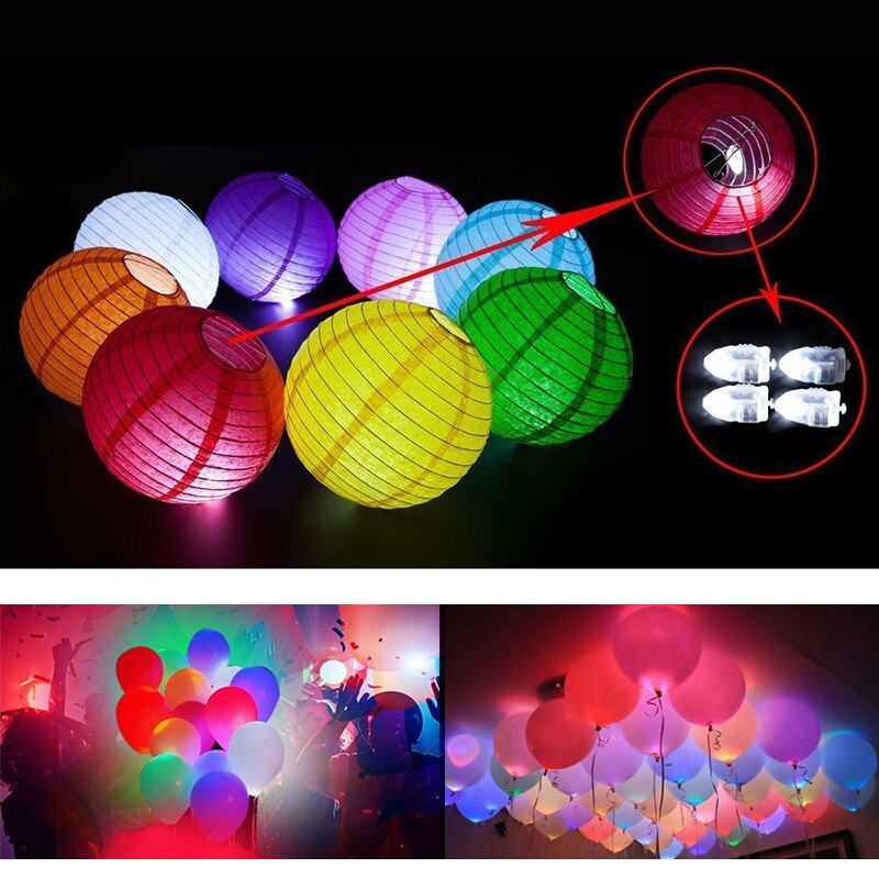 50 stk/mye mini liten ledet ballongblitslampe papirlykt til jul bryllupsfest dekor lys bz