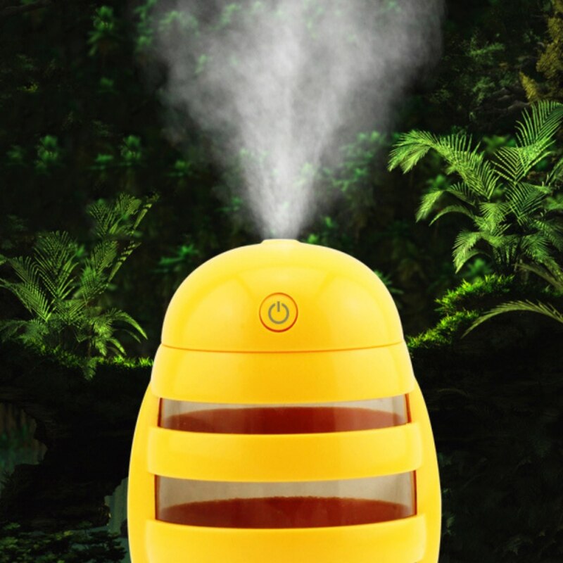 Bonito Mini Bee Shaped Usb Portátil Carro Carro Para Casa Grande Capacidade Umidificador com Luz