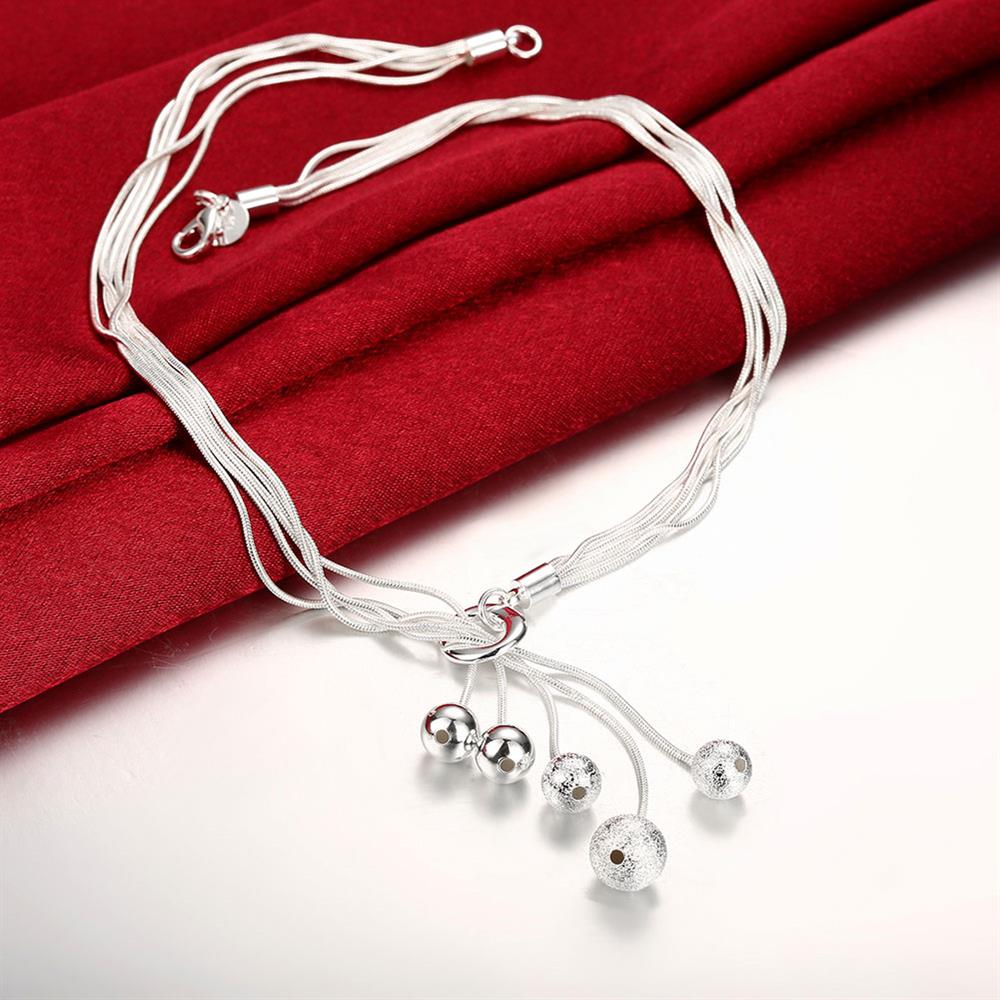 Charm 925 Sterling Zilveren Armbanden Ketting Oorbel Sieraden Set Voor Vrouwen Party Meisje Student Kwasten Opknoping Kralen