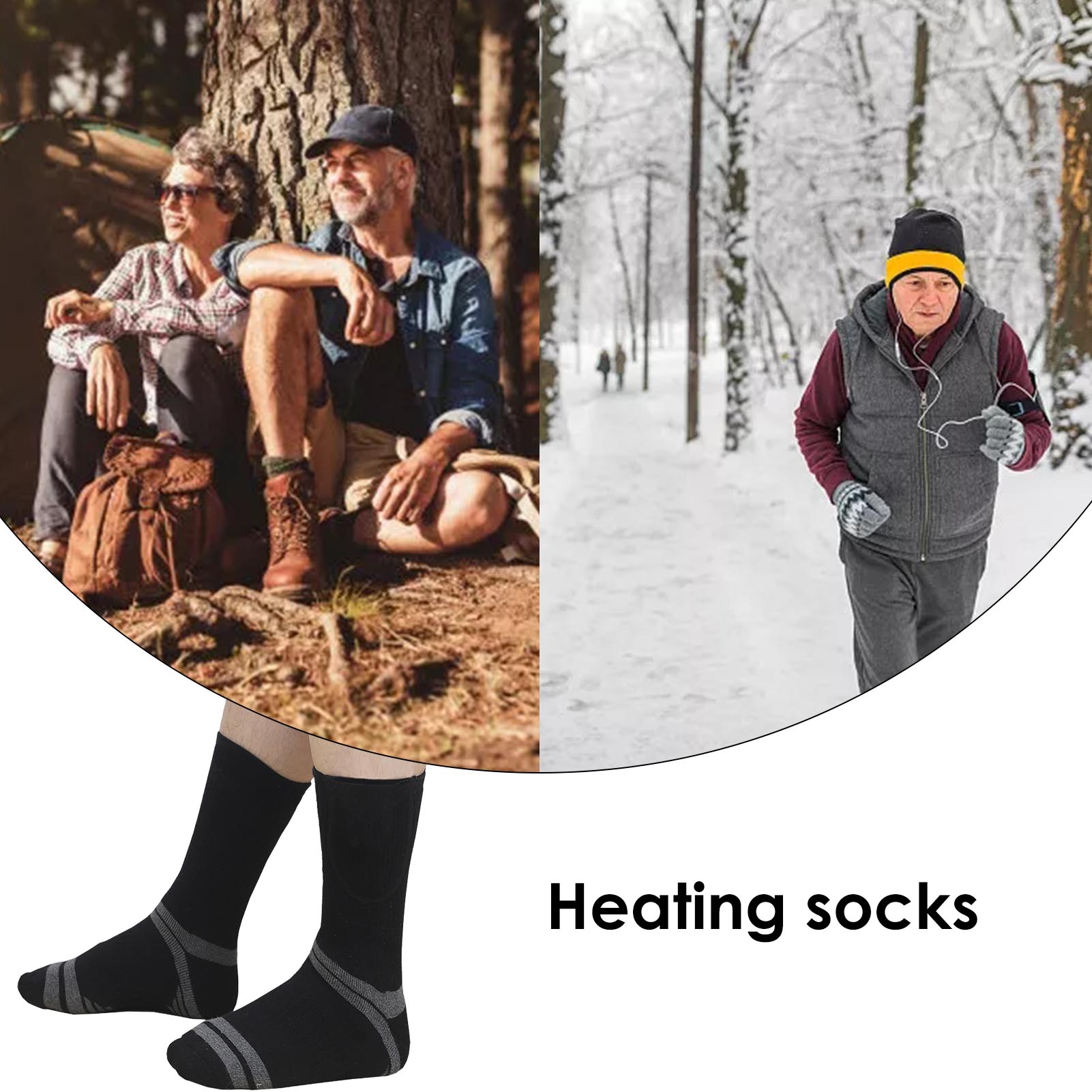 Calcetines térmicos recargables para hombre y mujer, medias térmicas con calefacción eléctrica, para clima frío, 4000mAh, para invierno