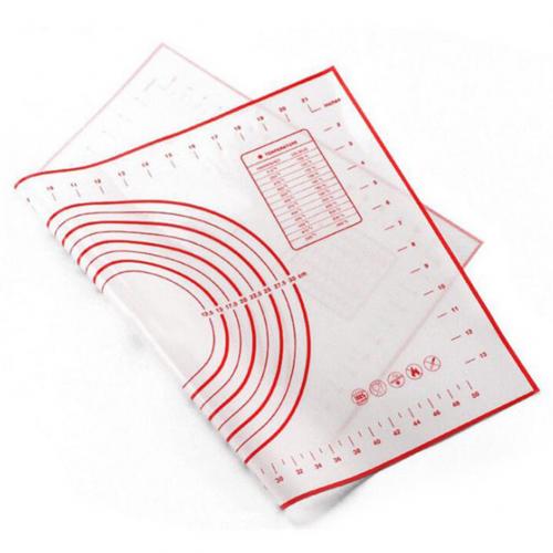 Silicone Non-stick Rolling Dough Mat Baking Pad Pastry Bakeware Kitchen Gadgets: Red 26x29cm