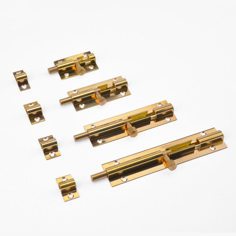 Pestillo de puerta de latón de 1,5/2/3/4 pulgadas de largo, Perno de bloqueo deslizante, cerrojo, grapa, cerradura de seguridad, Hardware y tornillos, , 1 ud.