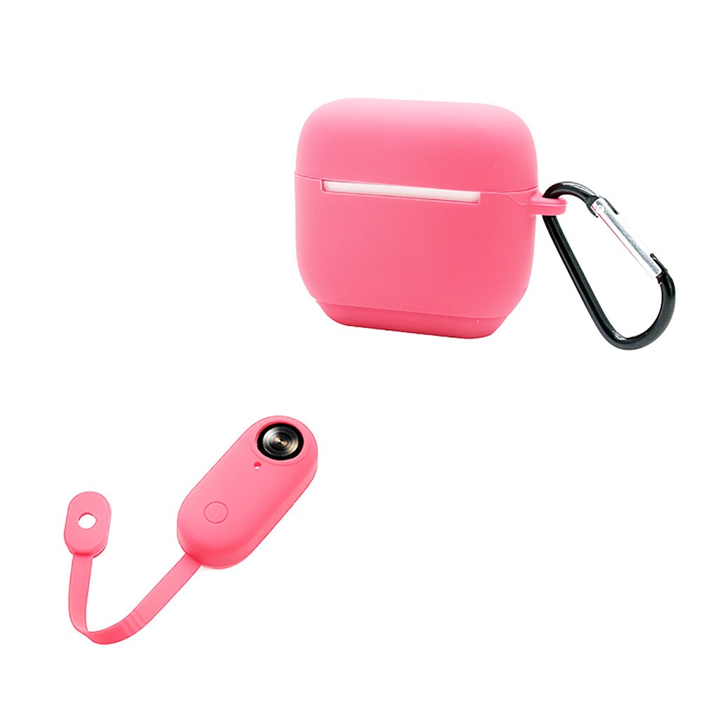 For Insta 360 Go Soft Silicone Camera Protective Case Charging Case with Buckle for Insta 360 Go Action Camera Accessories: rose red