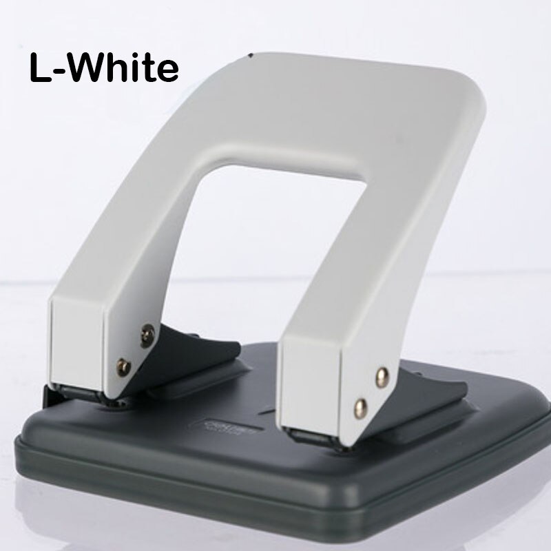 Multifunctional Office Desk Meidum Metal 2-Hole punch 6mm hole punch A3/A4/A5/B4/B5 Paper Double hole Keypunch Hole size 6mm So: L-White