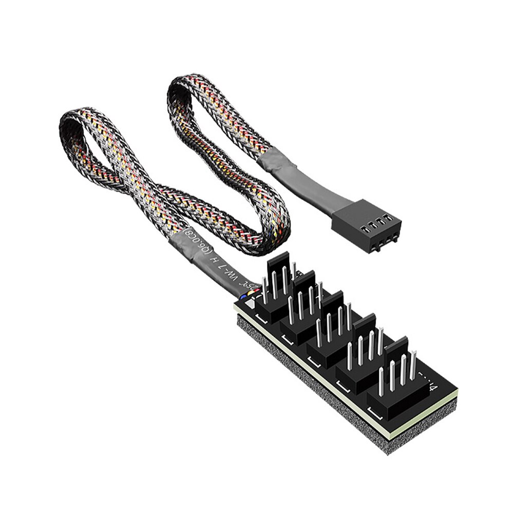 33,5 cm 1 a 5, 4-Pin ventilador PWM Hub Splitter adaptador CPU ventilador de la PC de la computadora caso chasis de Cable de extensión de alimentación del ventilador: Default Title