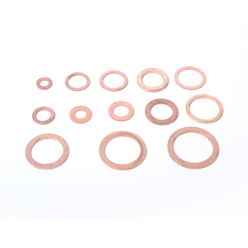 150/280PCS/Set Car Copper Washer Car Engine Oil Drain Solid Copper Ring Gaskets Flat Washer Seal Kit