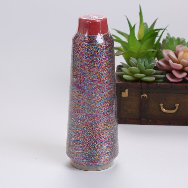 Manual Knitting Thread Bright Silk Gold Thread Silver Thread Computer Embroidery Cross Stitch Silk Thread DIY Production3600M: Deep tricolor