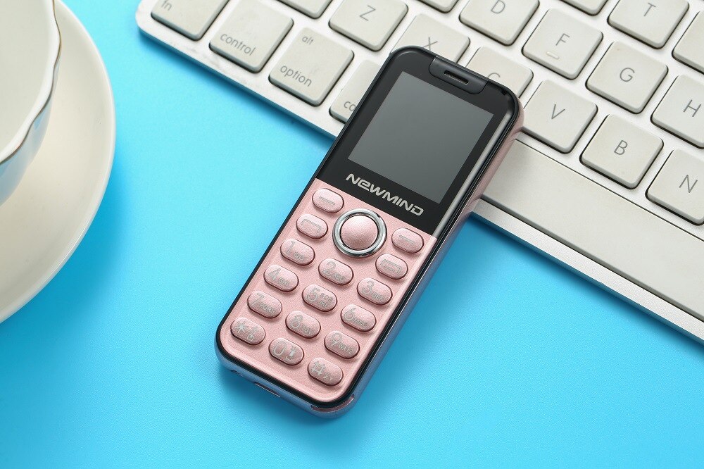 Newmind K2 Mini przycisk telefon komórkowy Dual Sim latarka kamery 1.44 "ręce telefon MP3 najmniejszy chiny tanie telefon komórkowy: Newmind K2 With 8GB / Rose Gold