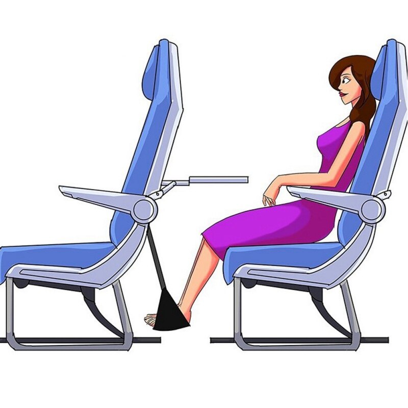 repose-pied réglable Portable voyage repose-pieds hamac transporter vol jambe coussin bureau avion sous bureau pieds repos hamac.