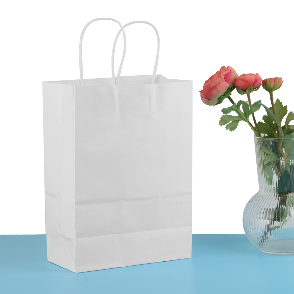 2/5/10 Stuks Kleurrijke Kraft Papieren Zakken Diy Multifunctionele Papieren Zak Met Handvatten Festival Kerst Cadeau Verpakking Zakje Boodschappentassen: Deep Sapphire / 12.5x12.5x4 cm