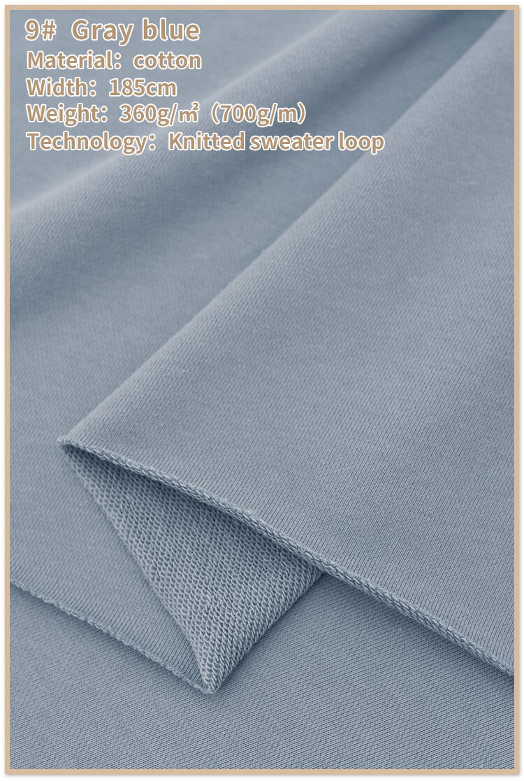 Fransk frotté bomuldsstof slidbestandigt bomuldsstof kraftig sweatshirtstof til hættetrøje 185 x 50cm: 9