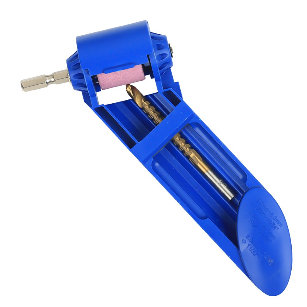 1 Uds portátil afilador de brocas para taladro de corindón de rueda afilador pulidor auxiliar para perforación pulido amoladora herramienta: blue