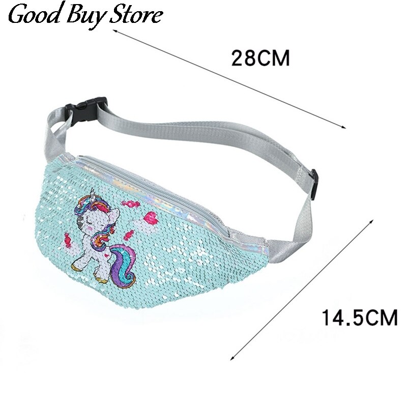 Kinderen Pailletten Taille Packs Kids Meisjes Eenhoorn Riem Tassen Mooie Leuke Taille Tas Waterdichte Telefoon Pouch Kleurrijke Glitter Portemonnees