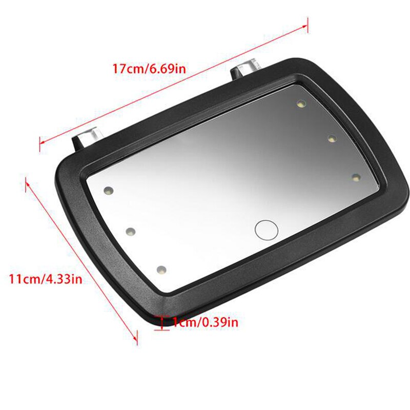 Draagbare Auto Interieur Make-Up Spiegel Auto Visor Hd Cosmetische Spiegels Universele Auto Binnenspiegel Achteruitkijkspiegel Met Led Licht