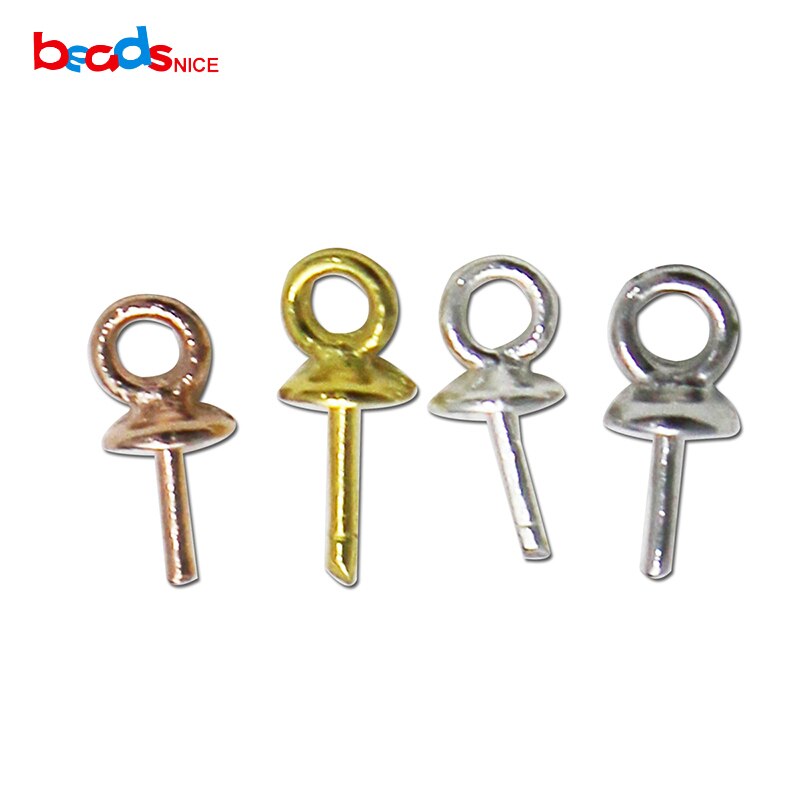 Beadsnice 925 Stering Silver Bail Connectors pendant bail connector pendant beads cap 10pcs per lot