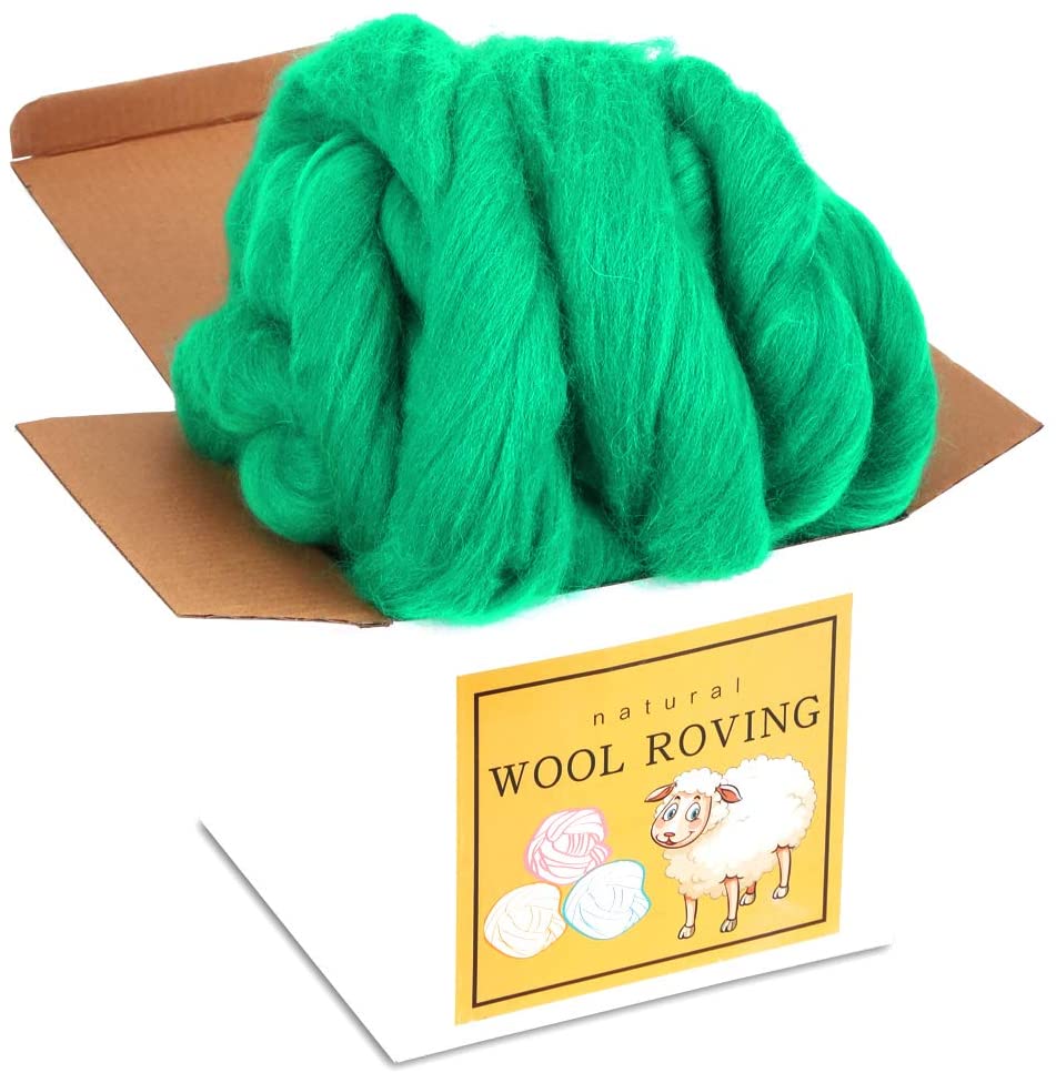 Nonvor Merino Felting Wool Roving Bulk Super Chunky Yarn, Wool Fibre Top for Needle Felting, Soft Felting Wool Supplies