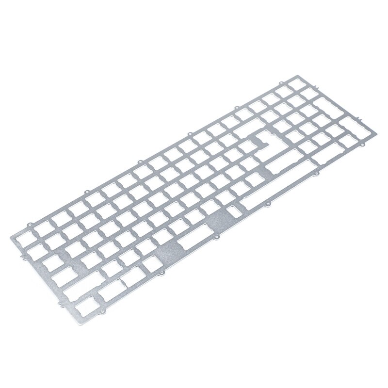 YMDK Melody 96 PVD Brass Plate Aluminum Plate Acrylic Bottom For Melody 96 Case Keyboard: Alu Silver plate