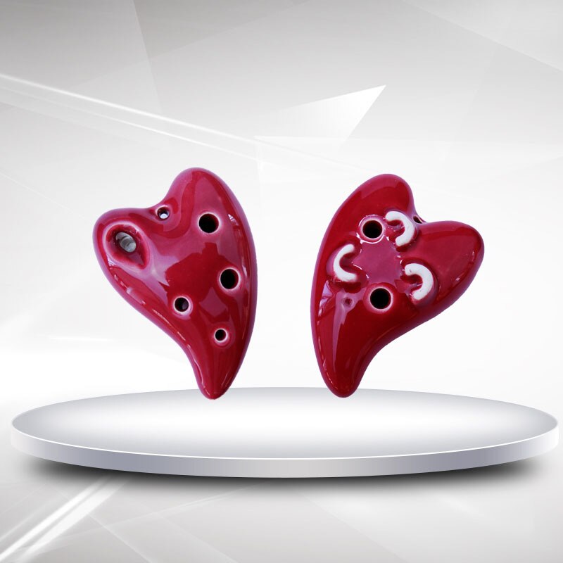 Amore Ocarina 6 Foro in Ceramica Flauto Artigianato Decorazione Ornamenti Strumenti Musicali di Espressione Del Fumetto Ocarina: vino rosso