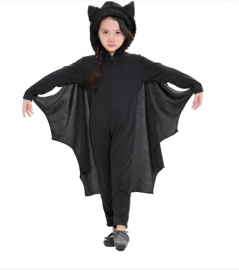 Barn vampyr fladdermus vingar barn dracula cape fancy dress halloween kostym
