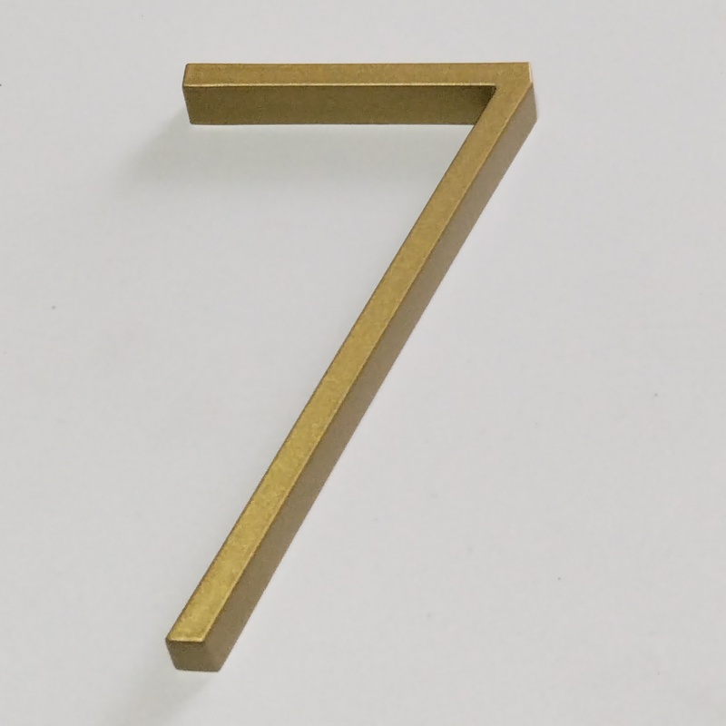 Numéro de maison moderne flottant doré, numéro d'adresse de maison de porte en or, plaques de signalisation extérieures numériques, 5 po #0-9: Bleu
