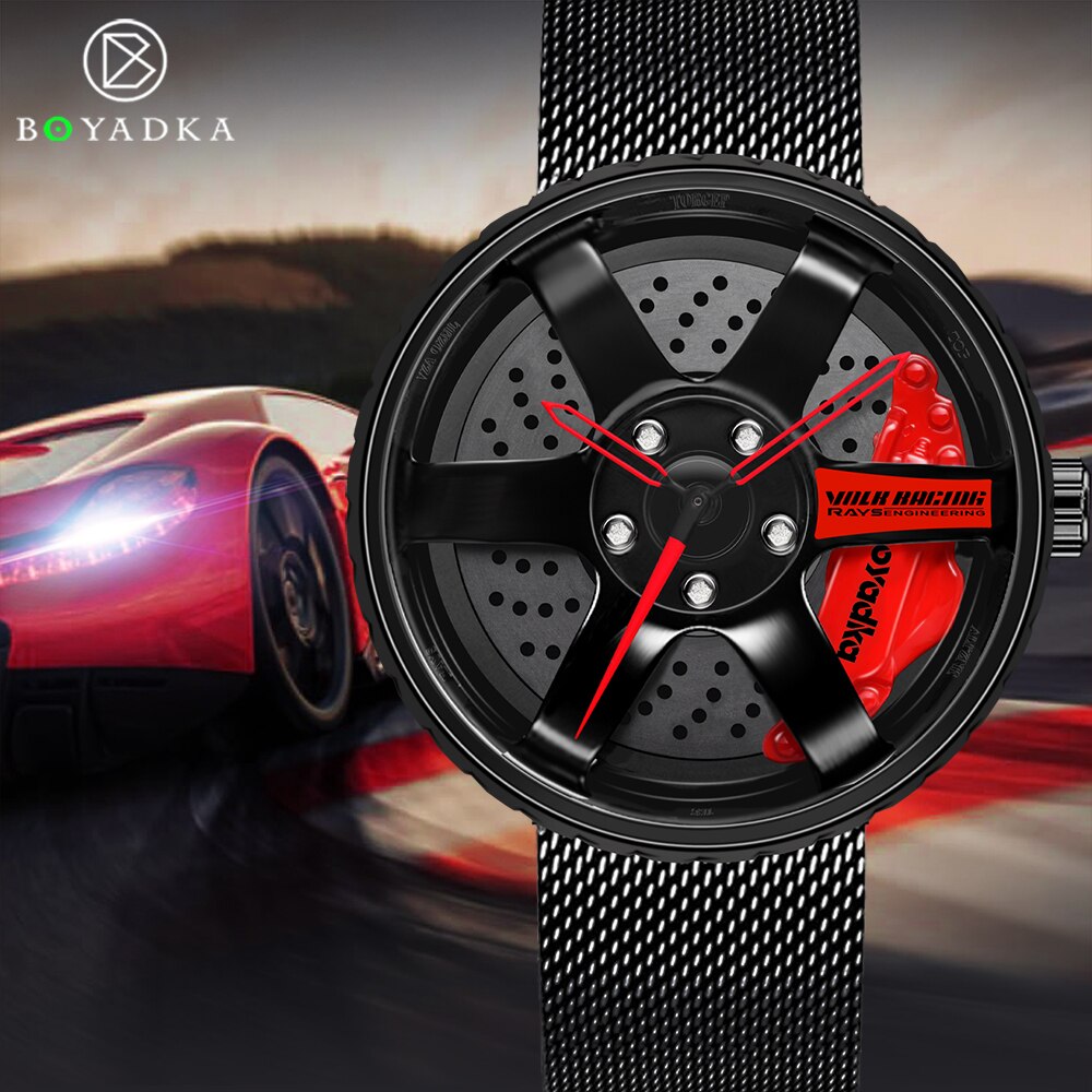 Boyadka horloges heren wiel velg naaf horloge heren polshorloge klok sportwagen op maat heren polshorloge relogio masculin