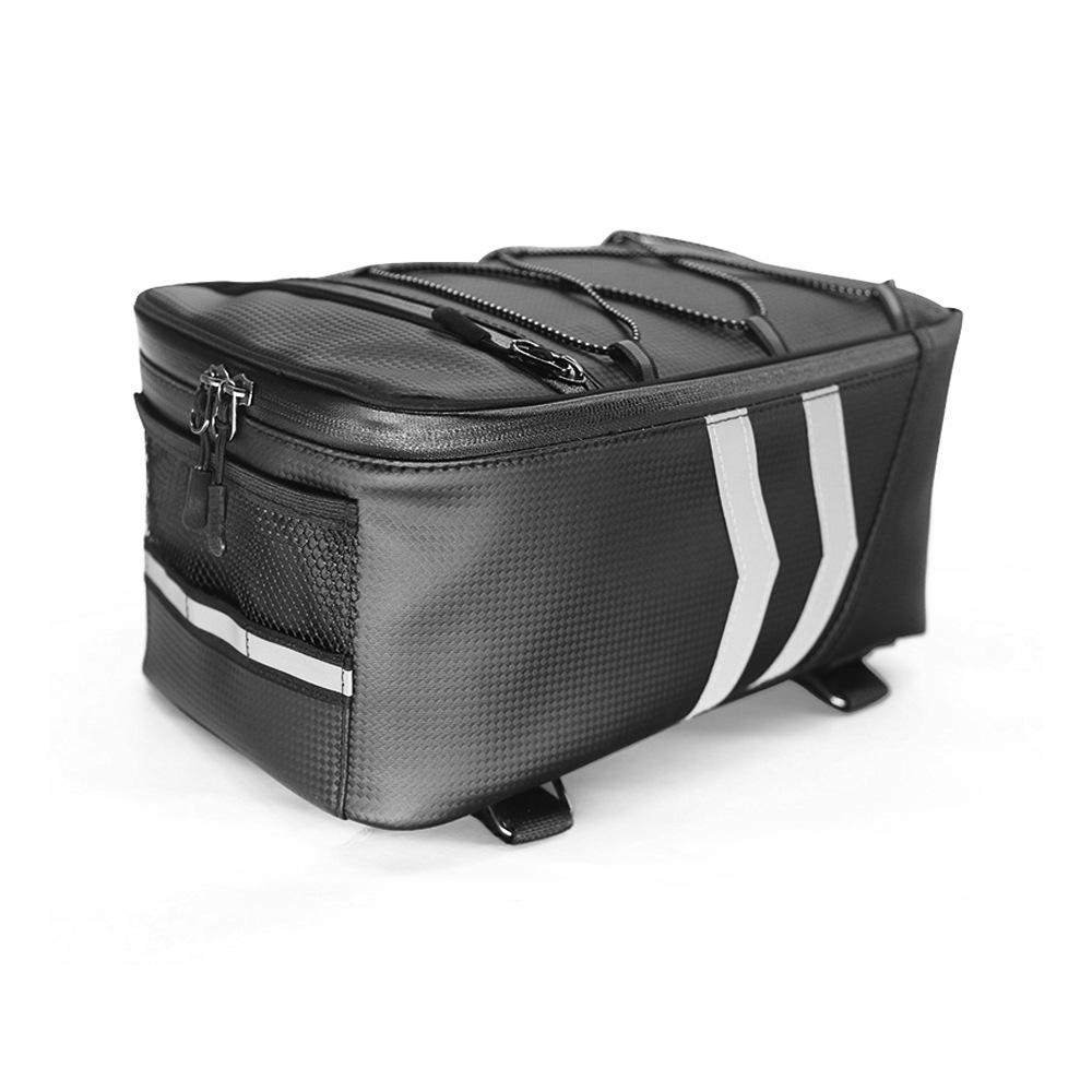 Bicycle Trunk Bags Rack Rear Carrier Bag Set With Rain Cover Insulated Pu Leather Waterproof Storage Luggage Pouch for Journey