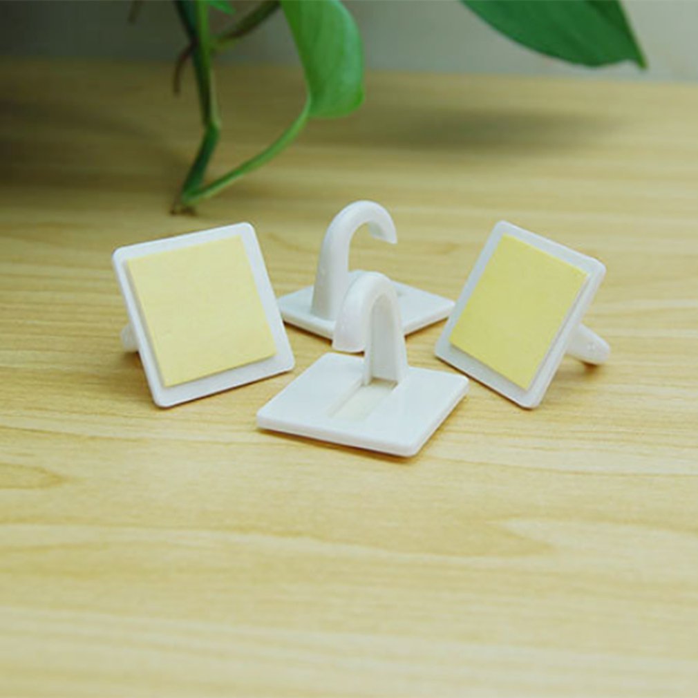 1 Pcs White Self Adhesive Plastic Square Hook Small Wall Mount Hanger Holder Hook For Home Kitchen Bathroom