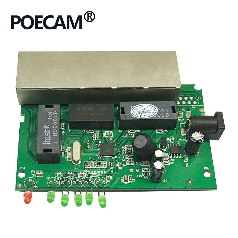 5Port 10/100Mbps Passieve Poe Switch 12V 15V 18V 24V Voeding Splitter 45/+ 78/-Ip Carema Ip Telefoon Toegangscontrole Led Display