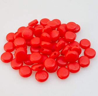 1000Pcs 10Mm Platte Aanpassing Gesp Kralen Silicagel Bottons Voor Masker Elastische Koord Stopper Touw Slot Diy Band cord End: Red