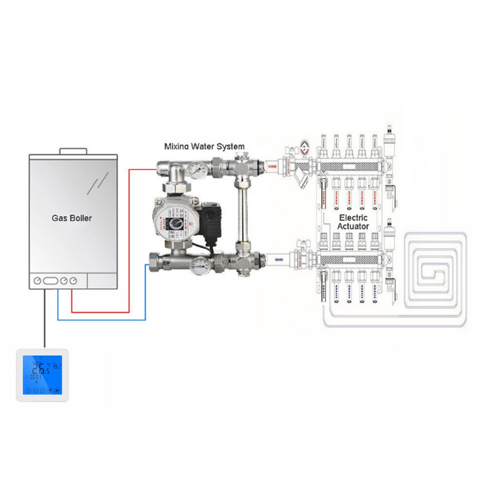 Weekly programmable digital room thermostat wiring house boiler heating thermostat