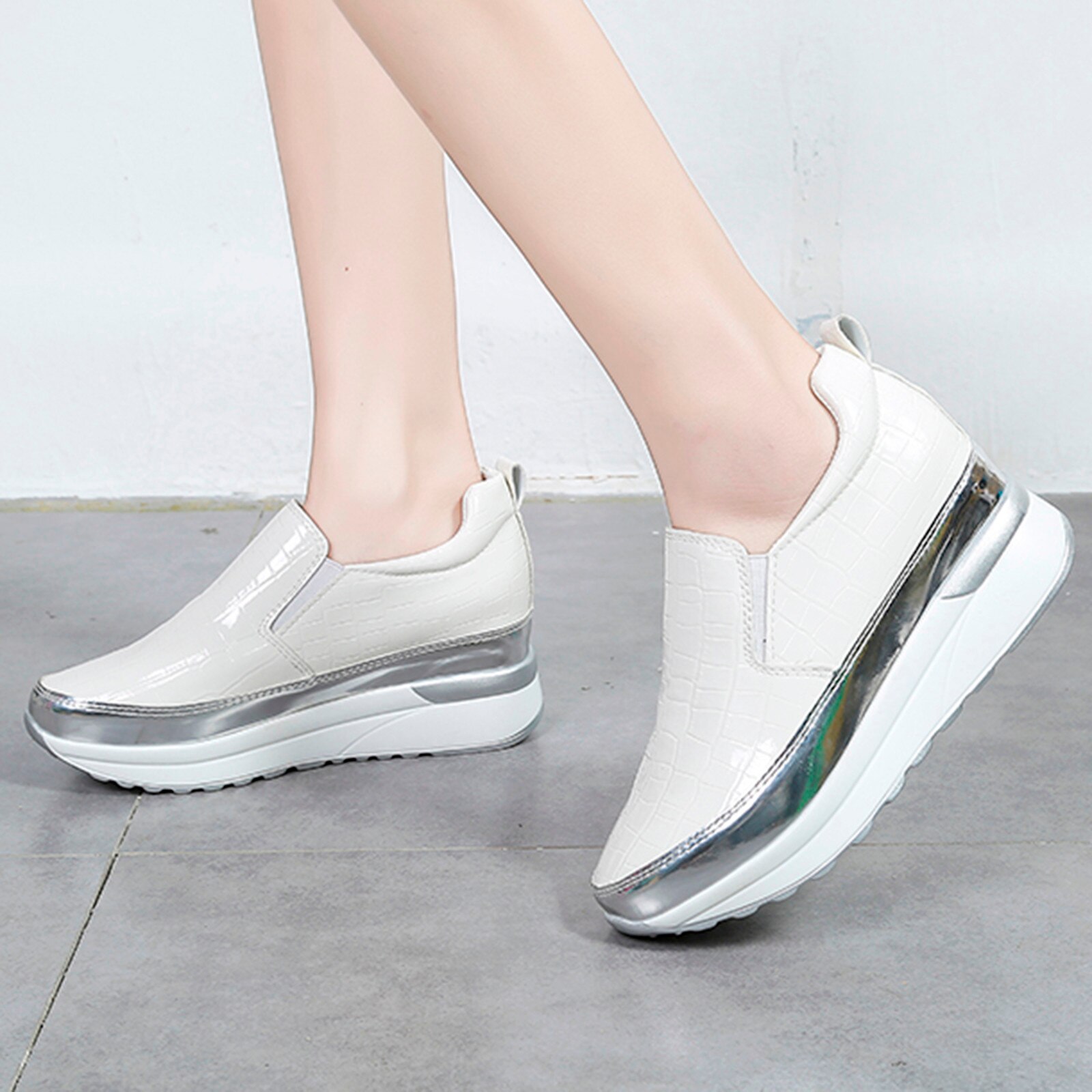 femmes baskets vulcanisé chaussures dames chaussures décontractées respirant Tennis maille chaussures plates grande taille Couple chaussures taille 35-43 #3