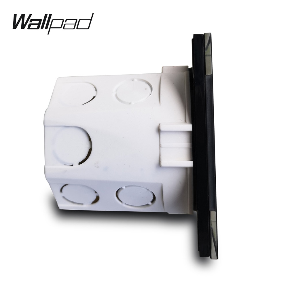 Wallpad  s7 sort aluminiumspanel eu-vægstik med 2.1a 2 x usb-opladningsporte, enkelt stikkontaktplade