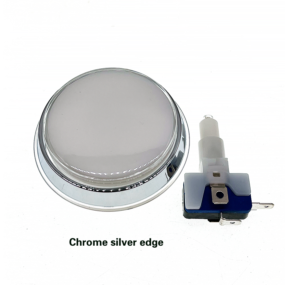60mm lys trykknap led 12v oplyste blub video mønt arkade spil automat kran klo flipper dele pickup switch: Brun