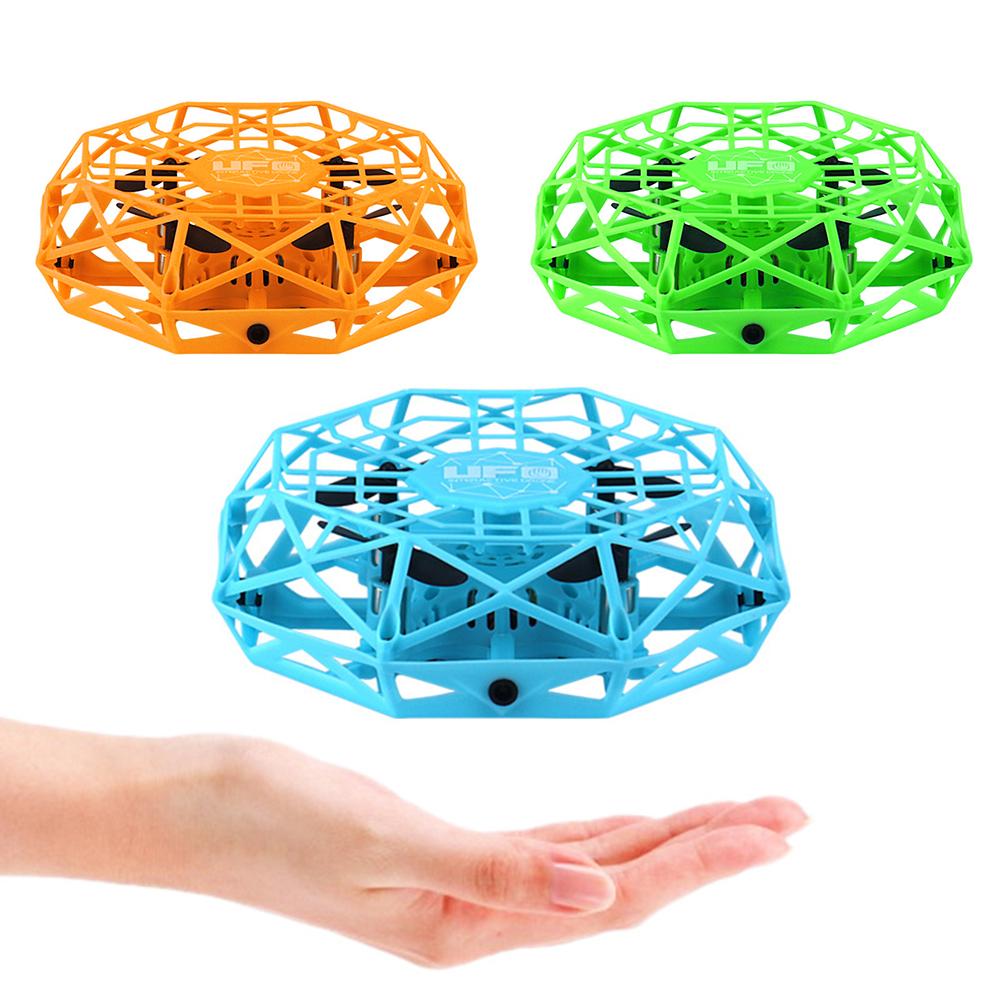 4-Axis Kid 4 Axis UFO 360 degree rotation flying LED Induction Hand Flying Aircraft Toy Induction Drone Children Electronic Toy
