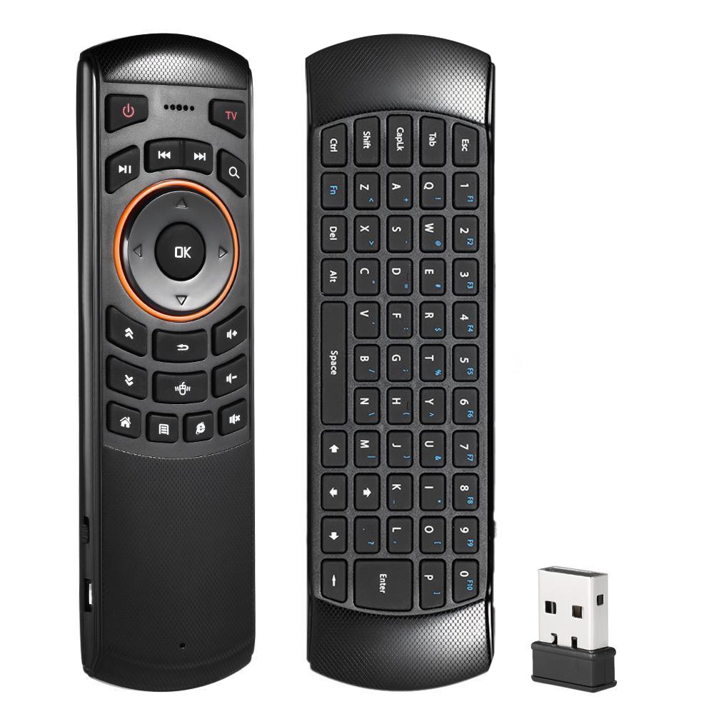 Mini 2.4GHz Wireless QWERTY Keyboard Air Mouse Remote Control For Mini PC TV Box