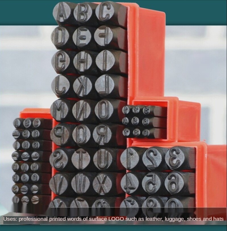 Numer alfabet literowy zestaw do tłoczenia metalu przebijanie skóry biżuteria złoto srebro Logo DIY znaczki Craft dziurkacz ze stali 2mm-10mm