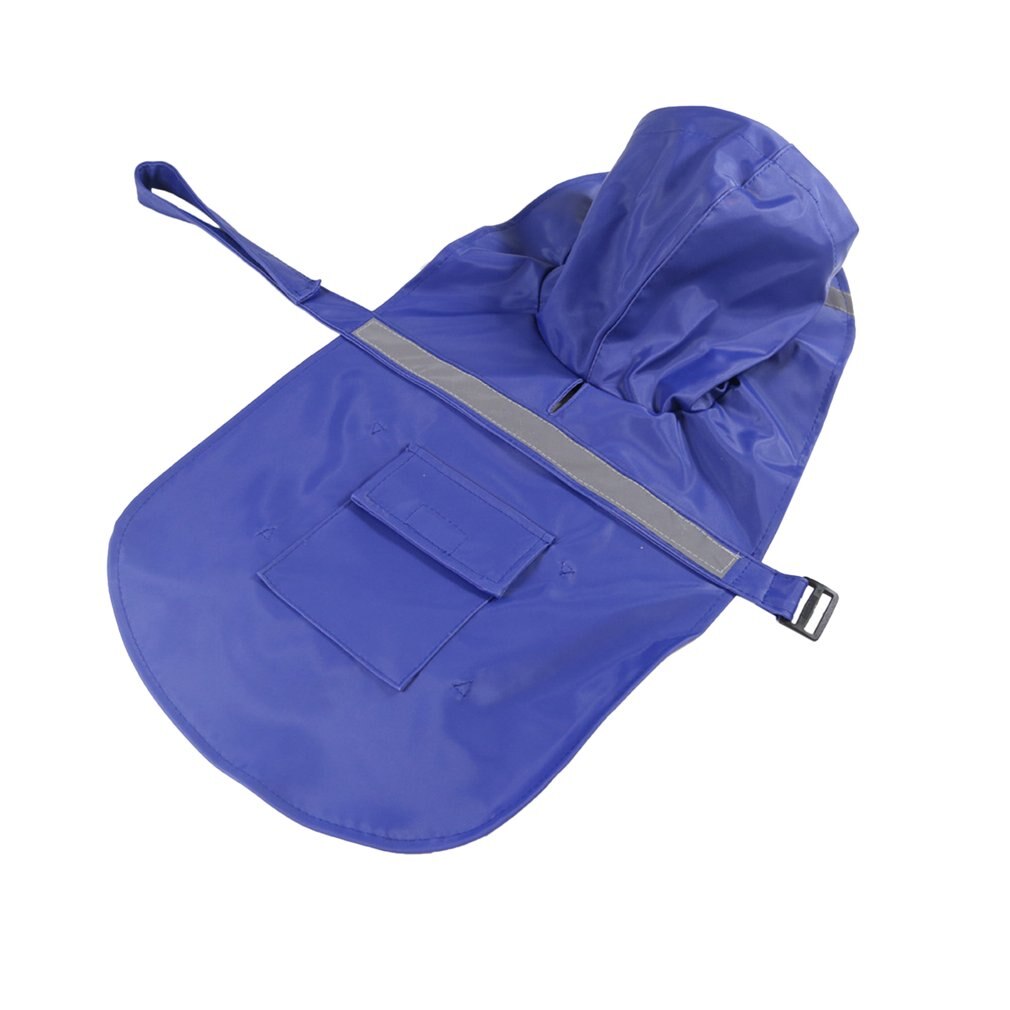 Waterdichte Hond Kleding Lichtgewicht Regen Jas Poncho Met Reflecterende Strip Regenjas Voor Honden Grote Size Sneeuw Defensie: Blue L