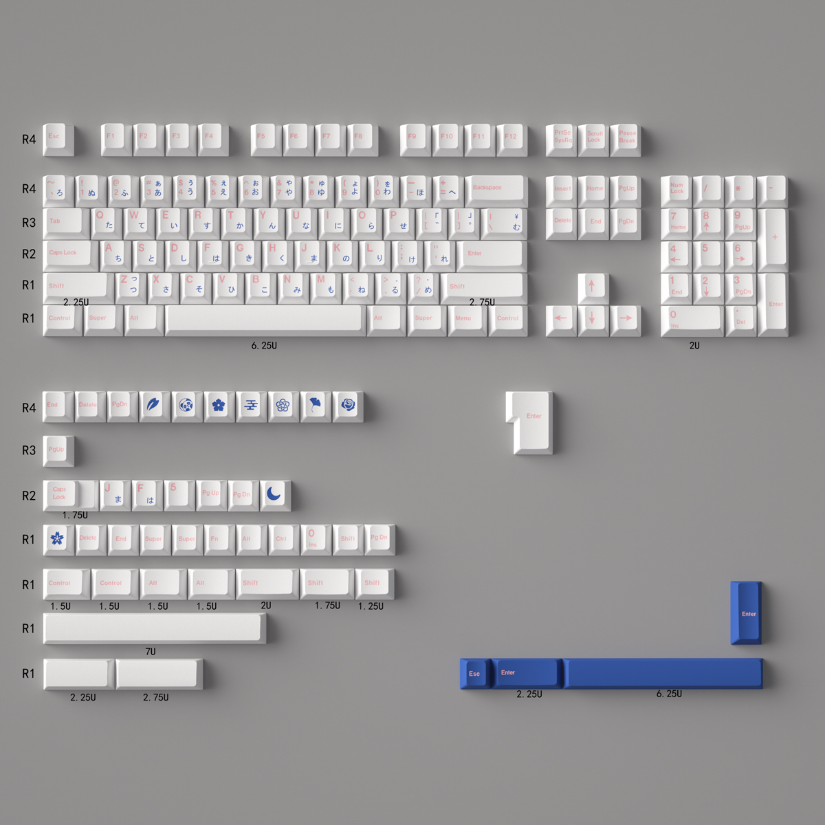 Teclas PBT Minimalistas Brancas de 135 Teclas, Perfil Cherry, DYE-Sub, Personalizadas em Inglês para Teclados Mecânicos 61/64/87: CASTANHO