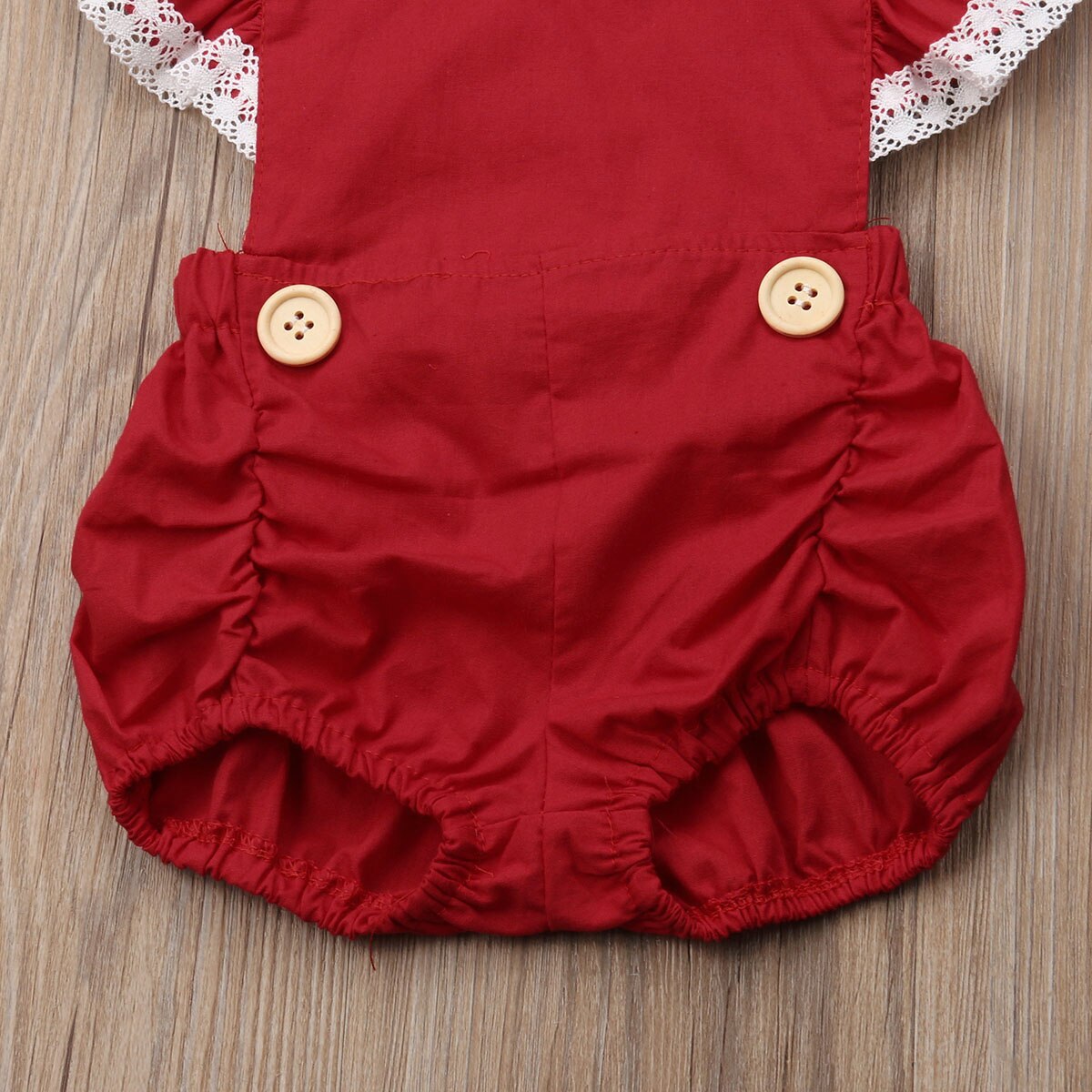 Bebê da criança do natal meninas laço macacão + bandana 2 pçs manga pétala curto sólido sem costas macacões macacão outfit 0-24m